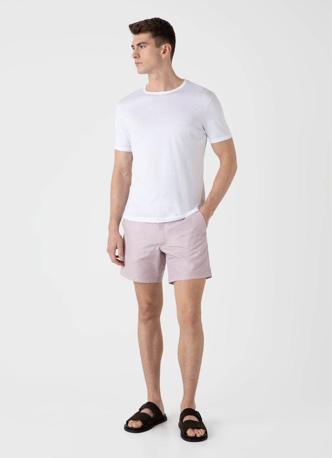 Men's Tailored Swim Shorts in Pale Pink