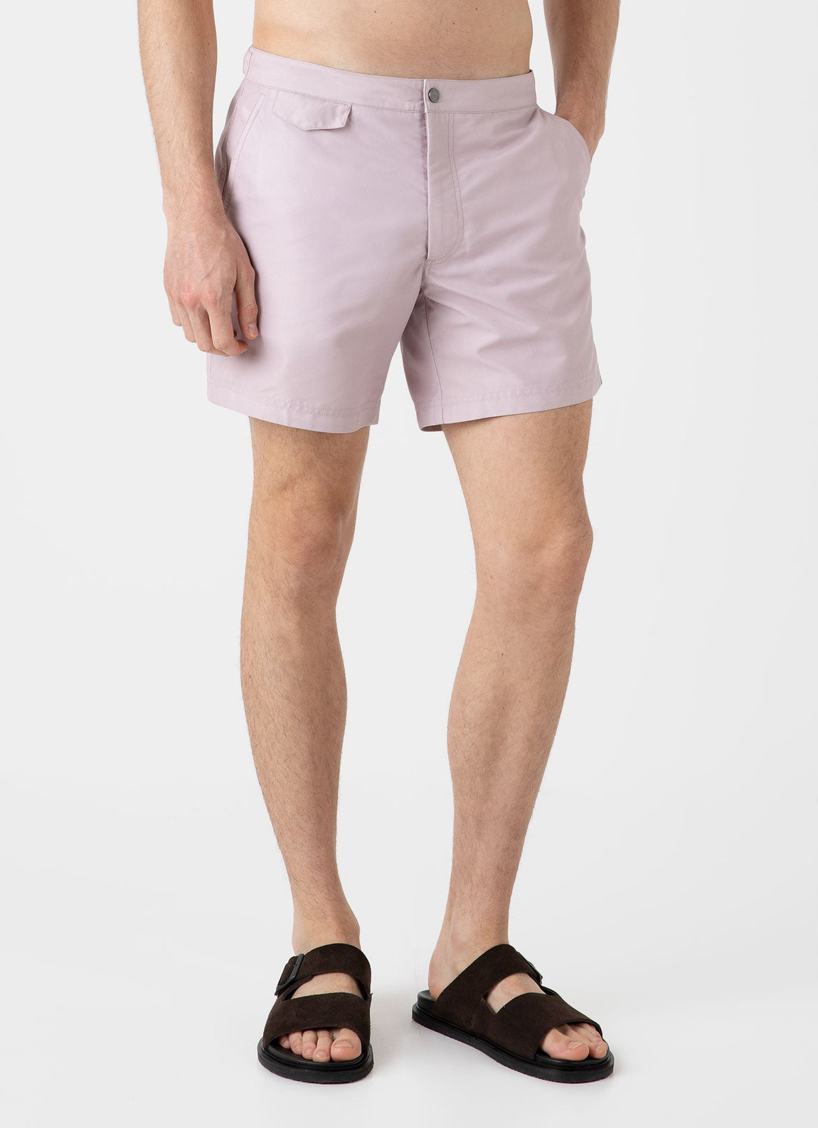 Men's Tailored Swim Shorts in Pale Pink