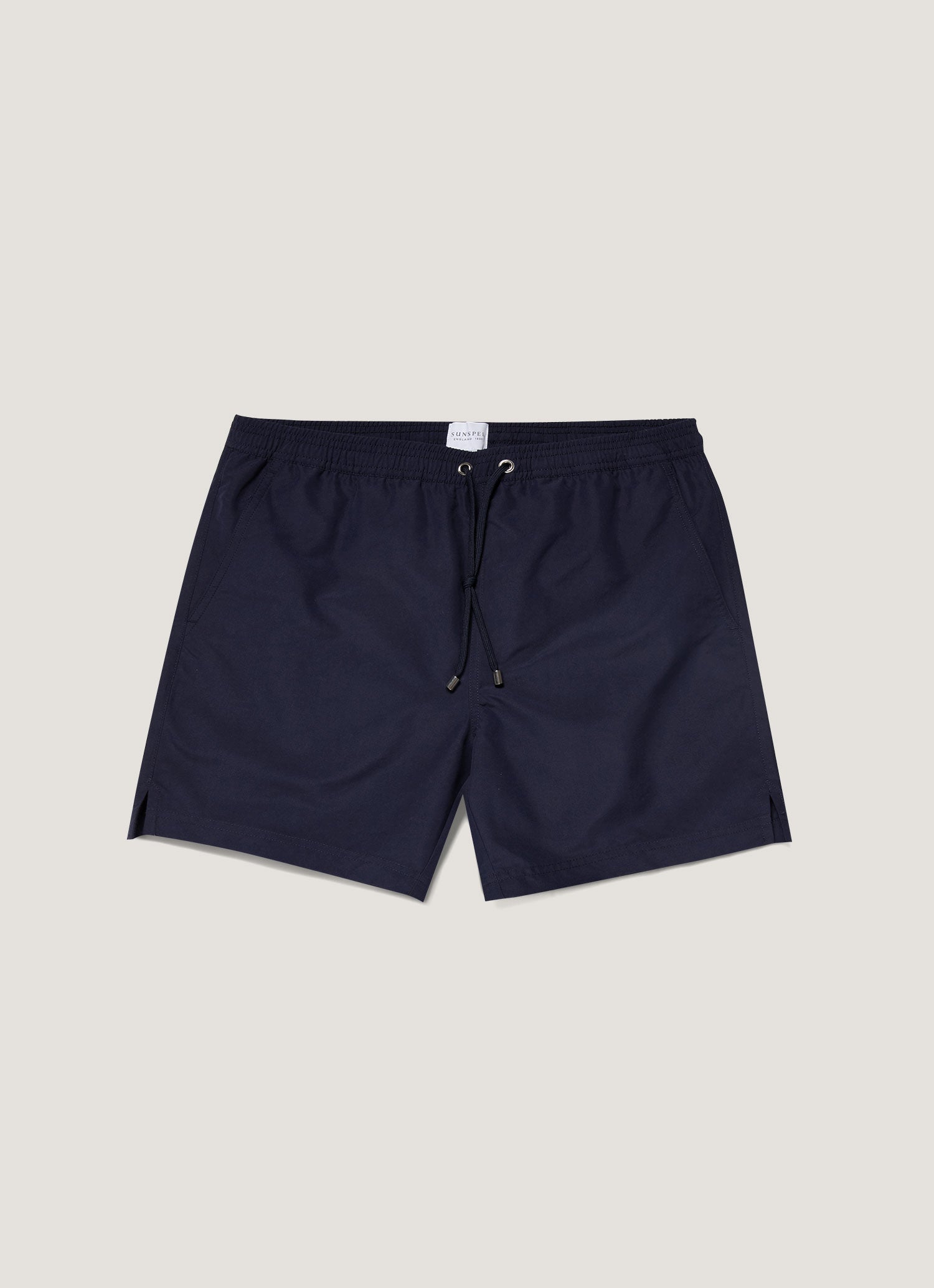 Men's Drawstring Swim Shorts in Navy | Sunspel