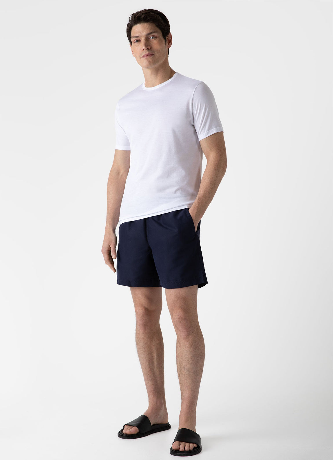 Men's Stretch Cotton Twill Chino Shorts in Light Stone