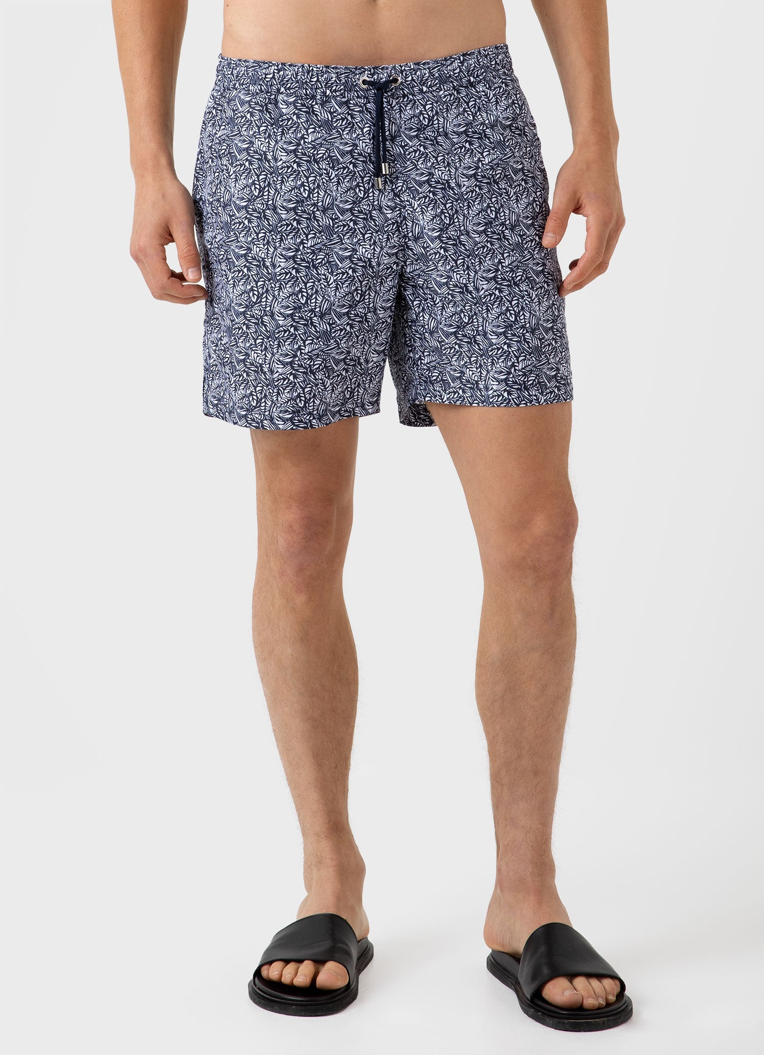 Men's Swimshort in Navy Tropics Print