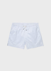 Men's Drawstring Swim Shorts in White/Cool Blue