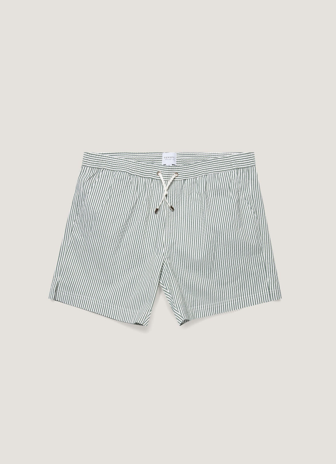 Men's Drawstring Swim Shorts in Dusk Green/White