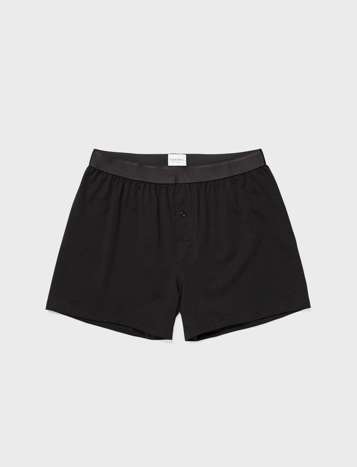 Men's Superfine Cotton One-Button Shorts in Black in Black