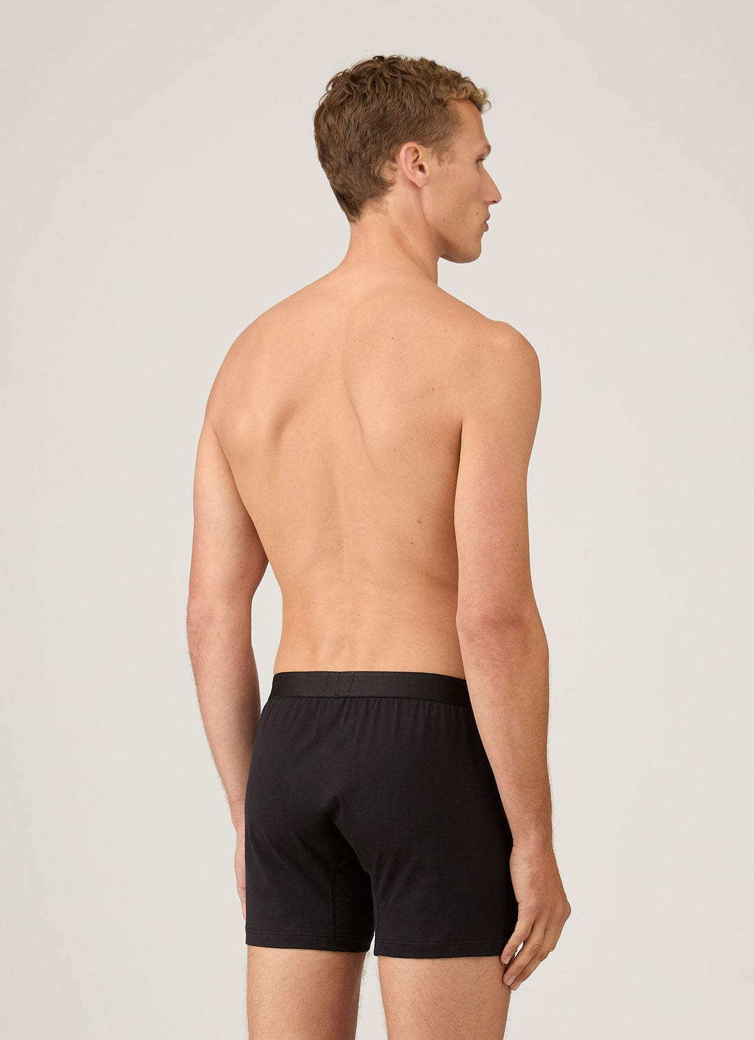 Men's Superfine Cotton Two-Button Boxer Briefs in Black