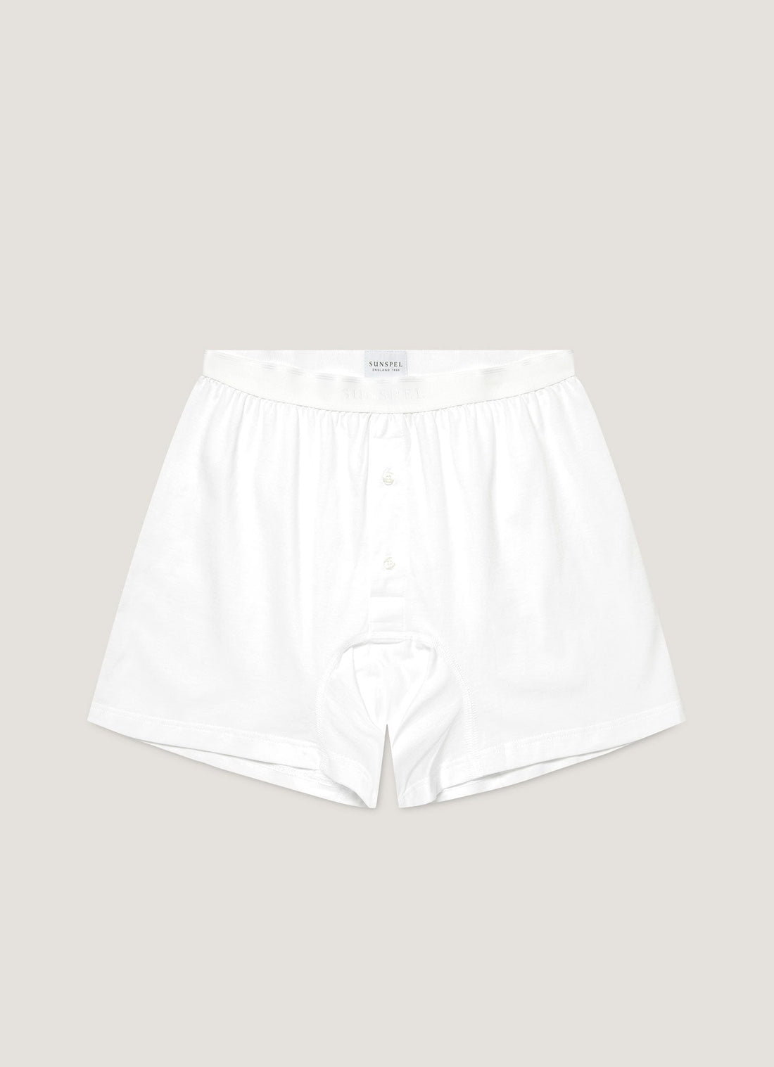 Men's Superfine Cotton Two-Button Boxer Briefs in White