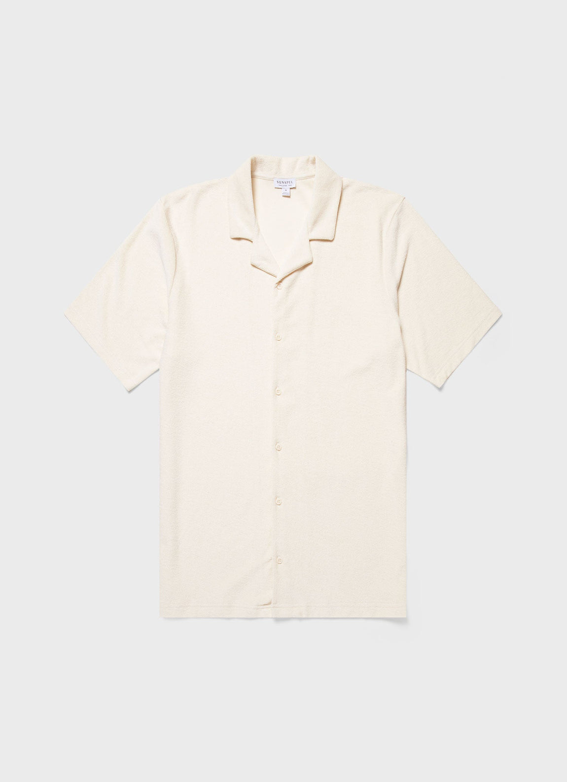 Men's Undyed Towelling Camp Collar Shirt in Undyed