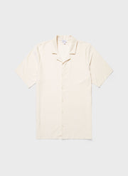 Men's Undyed Towelling Camp Collar Shirt in Undyed