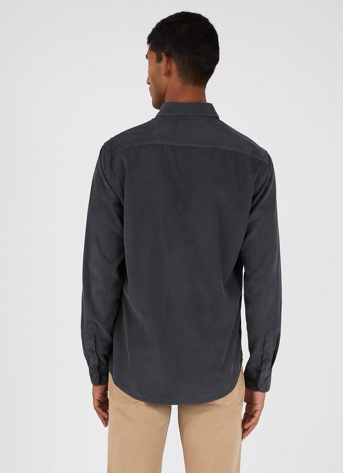 Men's Fine Cord Shirt in Anthracite