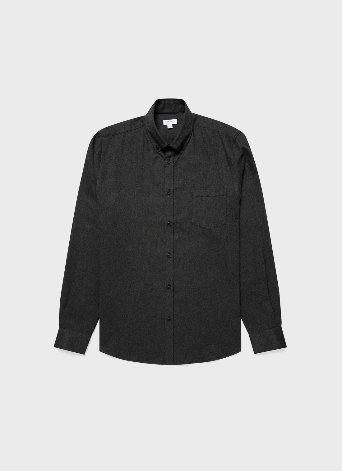 Men's Button Down Flannel Shirt in Dark Moss Melange