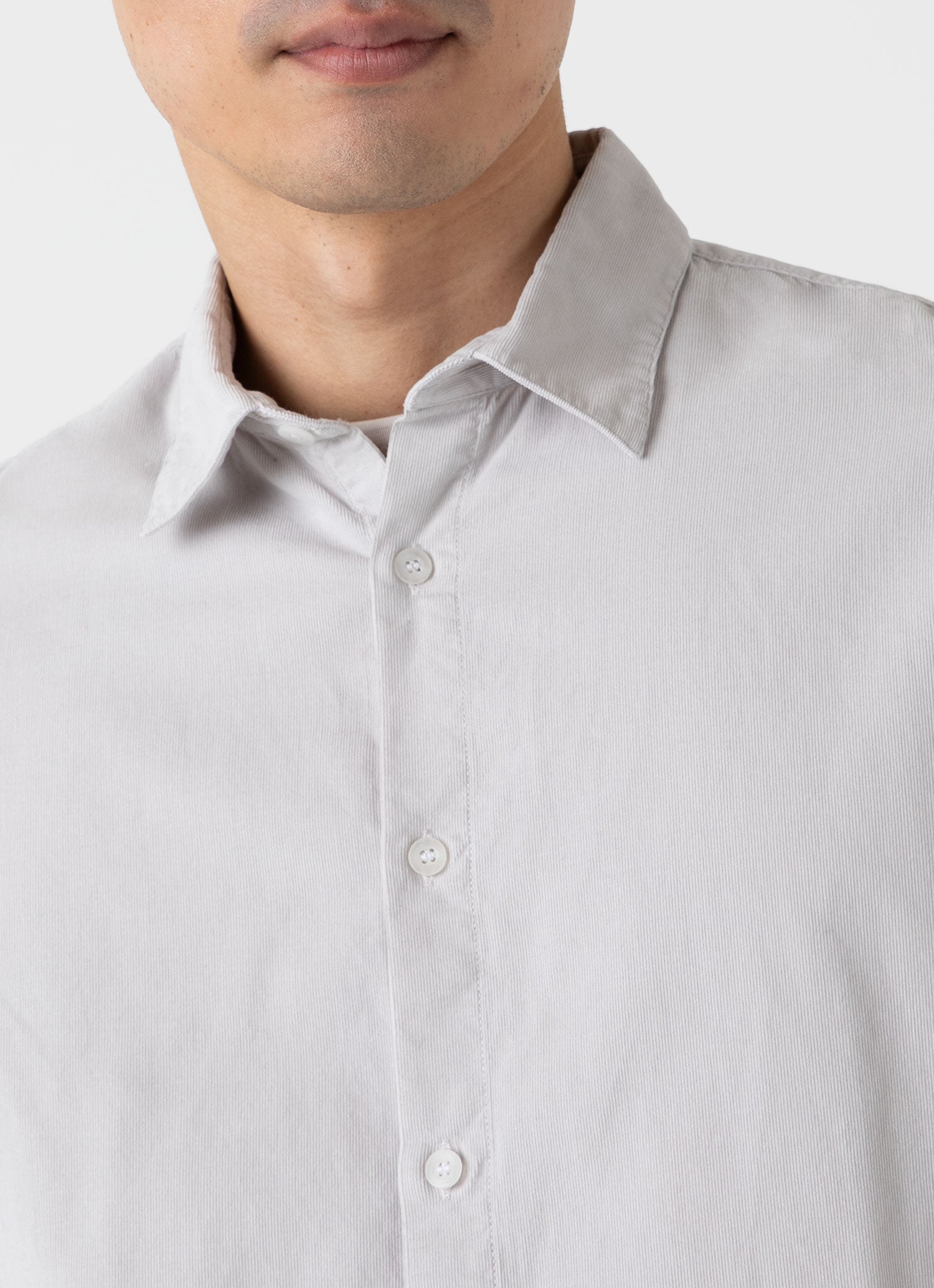 Men's Fine Cord Shirt in Putty