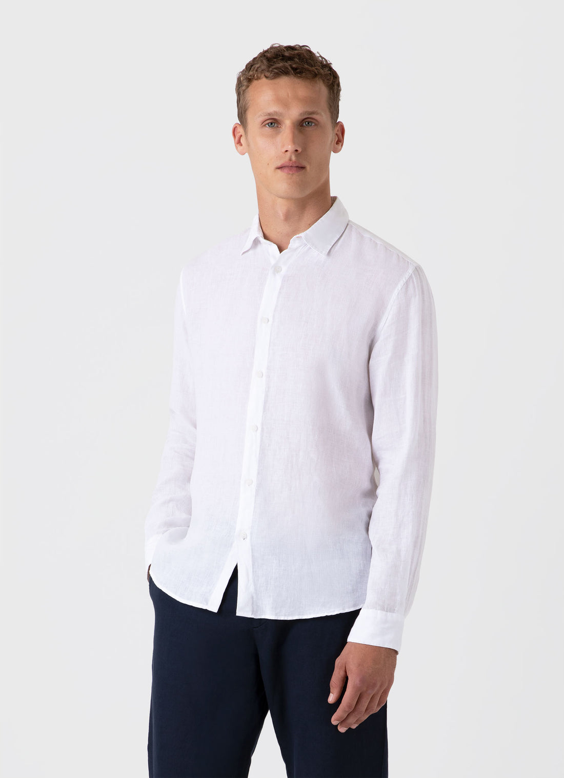 Men's Linen Shirt in White