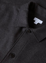 Men's Wool Twill Overshirt in Charcoal Melange