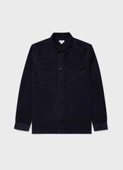 Men's Cellular Cord Overshirt in Navy