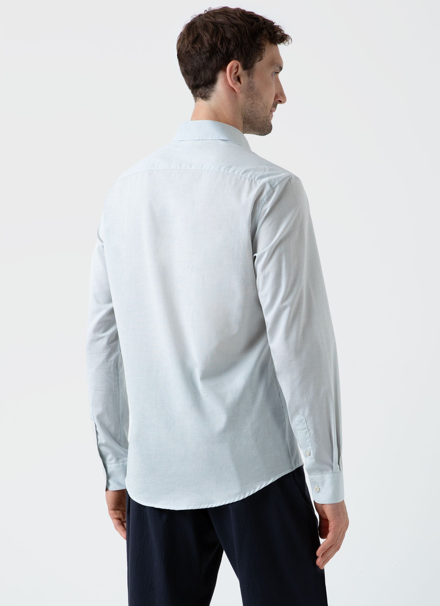 Men's Cotton Cashmere Shirt in Light Blue