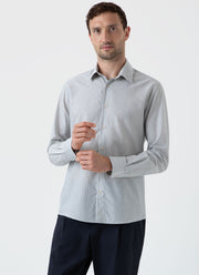 Men's Cotton Cashmere Shirt in Light Blue/White