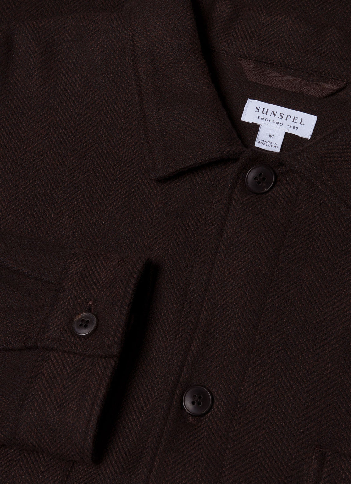 Men's Herringbone Overshirt in Cocoa Brown