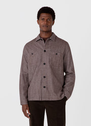 Men's Herringbone Overshirt in Light Brown