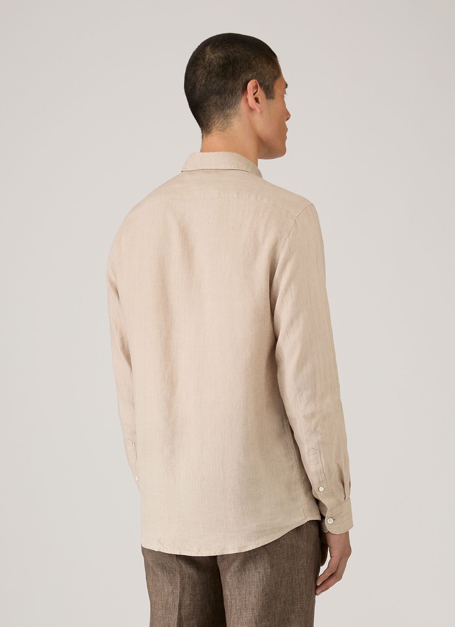 Men's Linen Shirt in Hazelwood | Sunspel