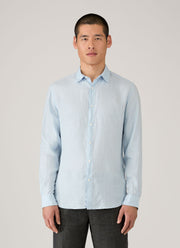 Men's Linen Shirt in Light Blue