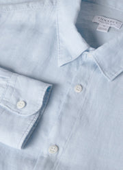 Men's Linen Shirt in Light Blue