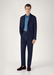 Men's Linen Shirt in Cool Blue