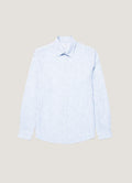 Men's Linen Shirt in Sky Blue/Navy