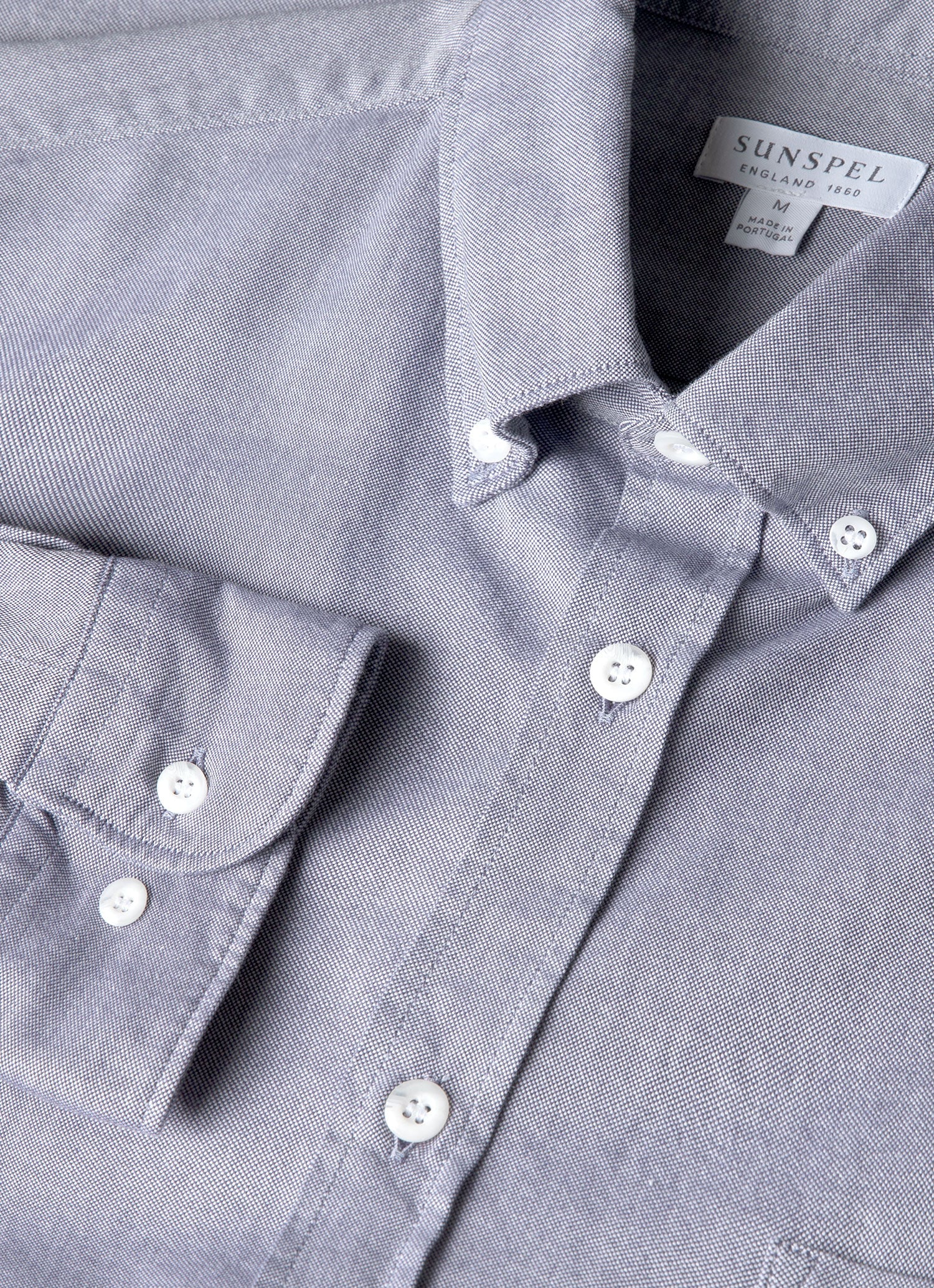 Men's Button Down Oxford Shirt in Dark Blue | Sunspel