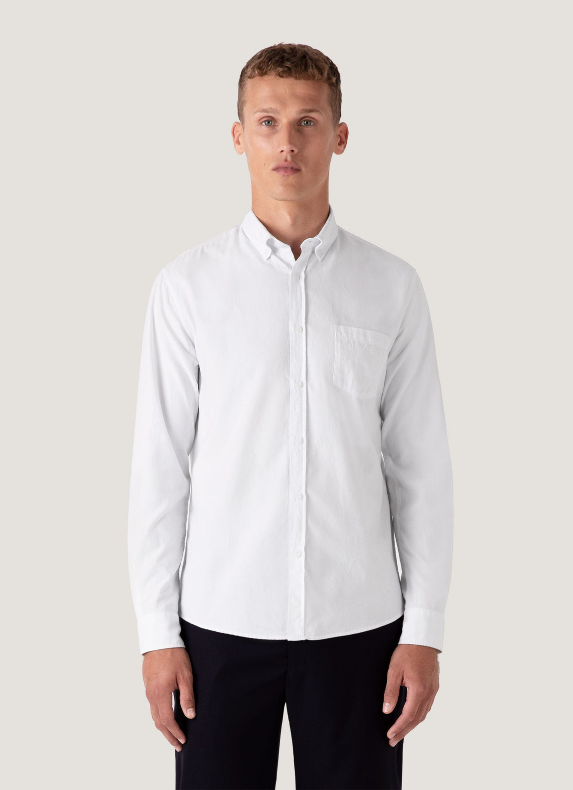 Men's Button Down Oxford Shirt in White