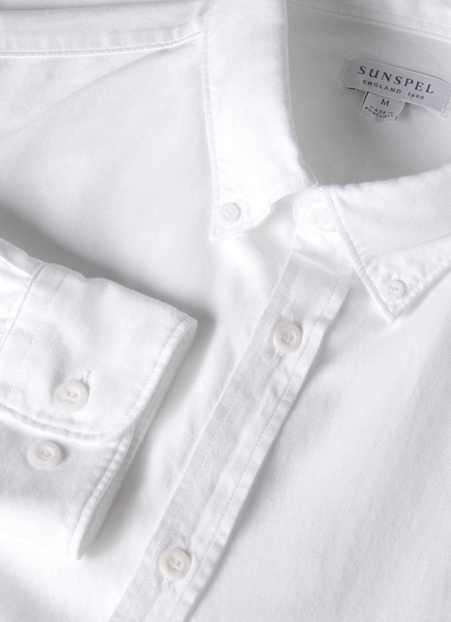 Men's Button Down Oxford Shirt in White | Sunspel