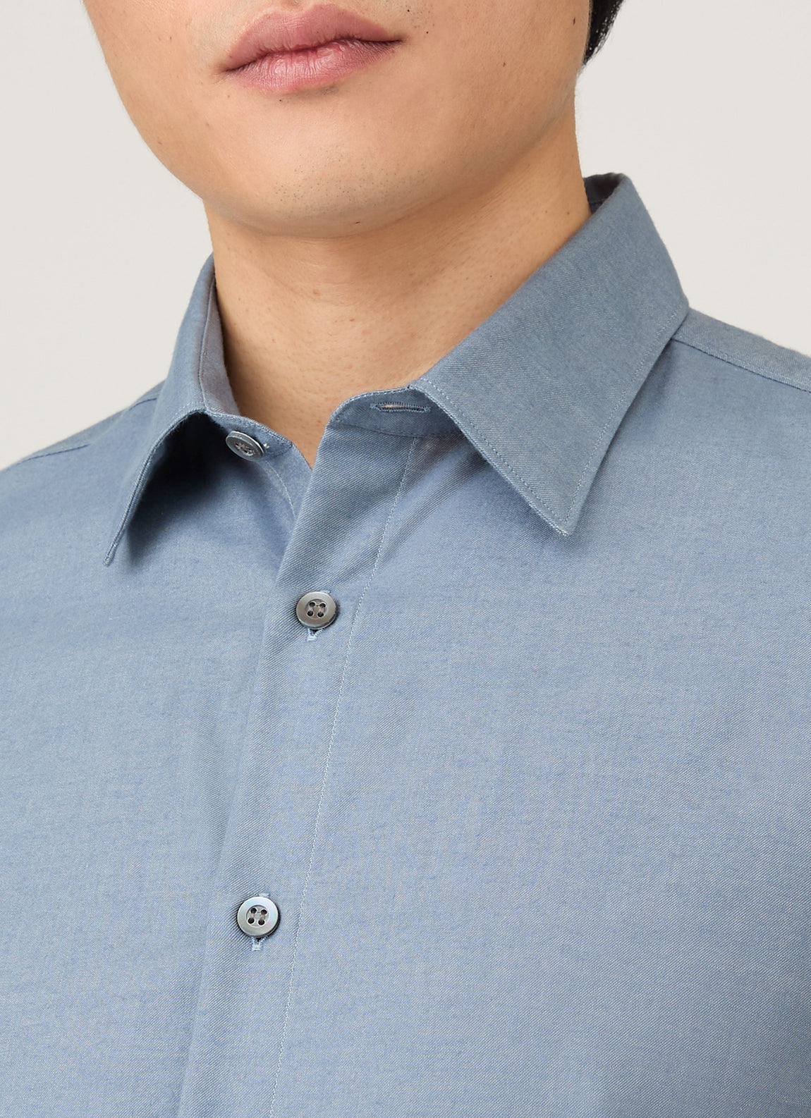 Men's Cotton Cashmere Shirt in Dark Blue
