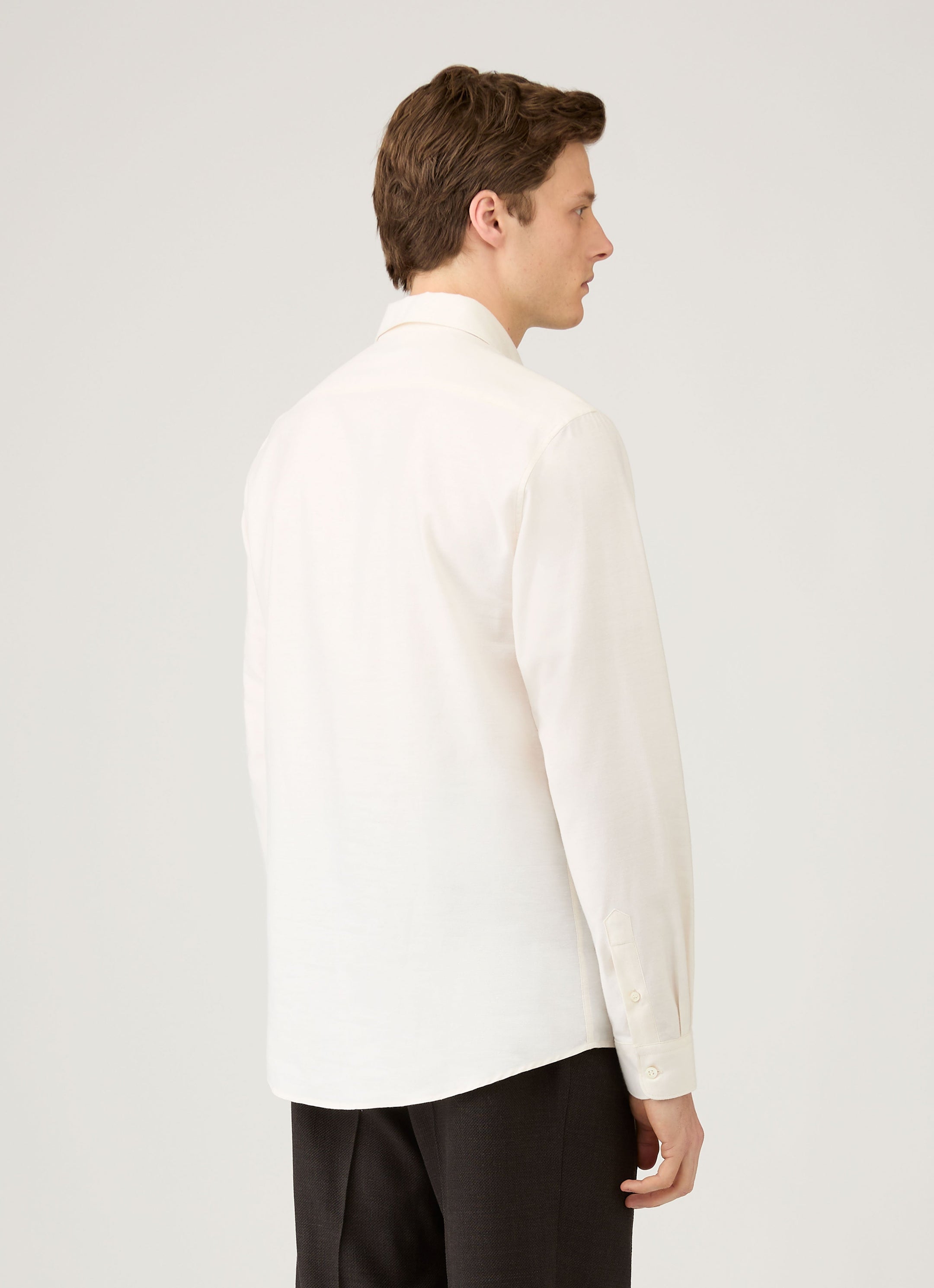 Men's Cotton Cashmere Shirt in Warm White