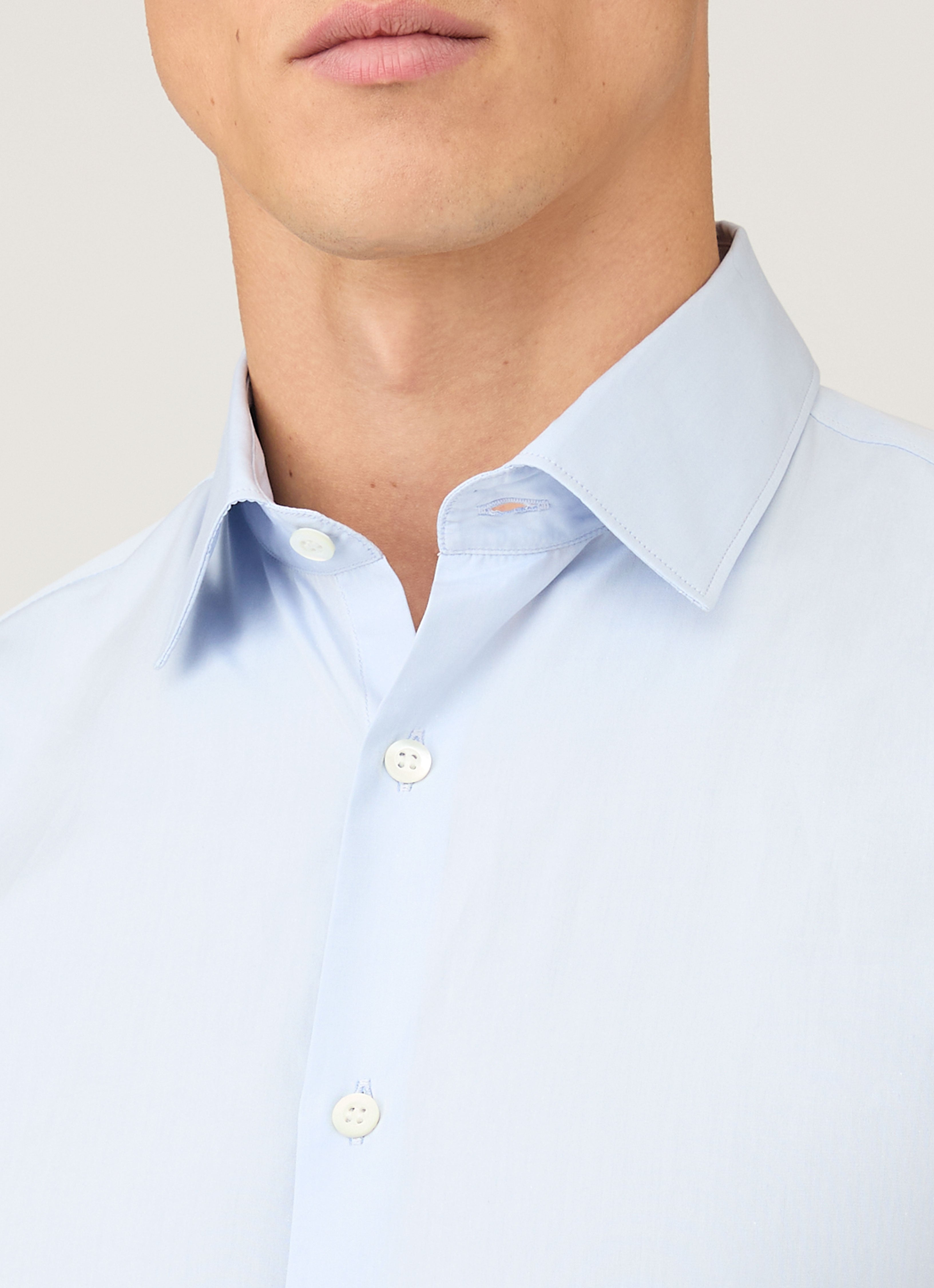 Men's Sea Island Cotton Shirt in Light Blue | Sunspel