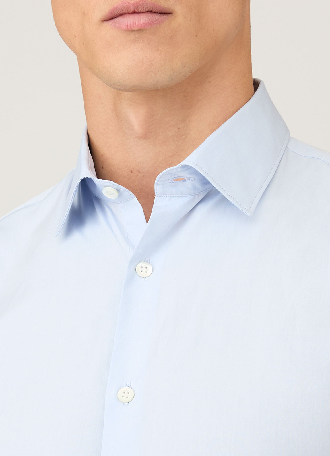 Men's Sea Island Cotton Shirt in Light Blue