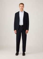 Men's Sea Island Cotton Shirt in Ink Blue