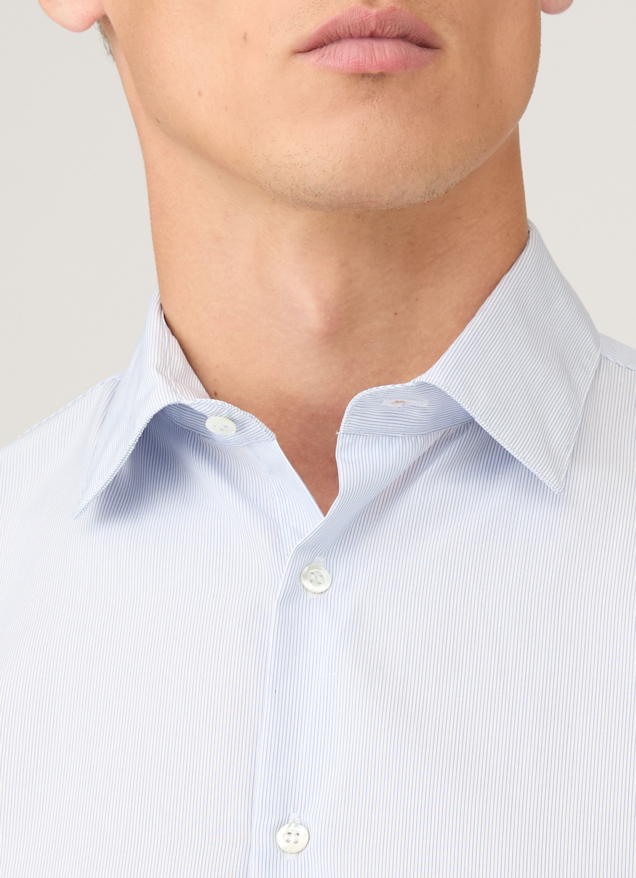 Men's Sea Island Cotton Shirt in Ink Blue