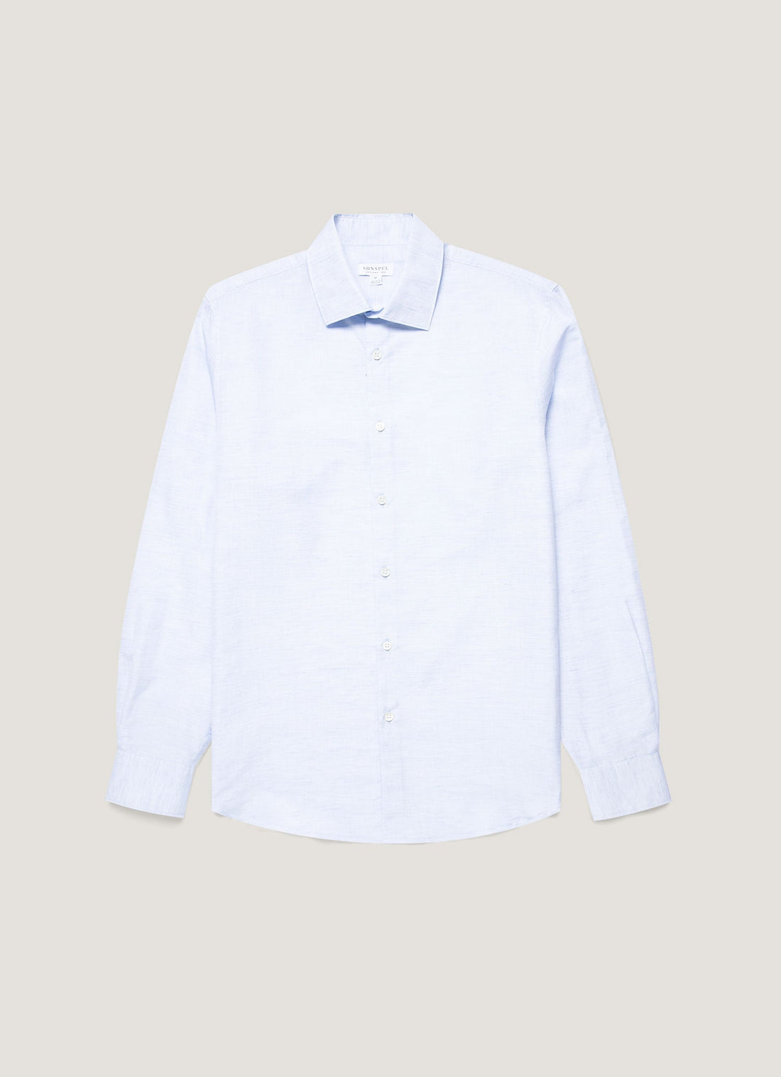 Men's Sea Island Cotton Linen Shirt in Light Blue