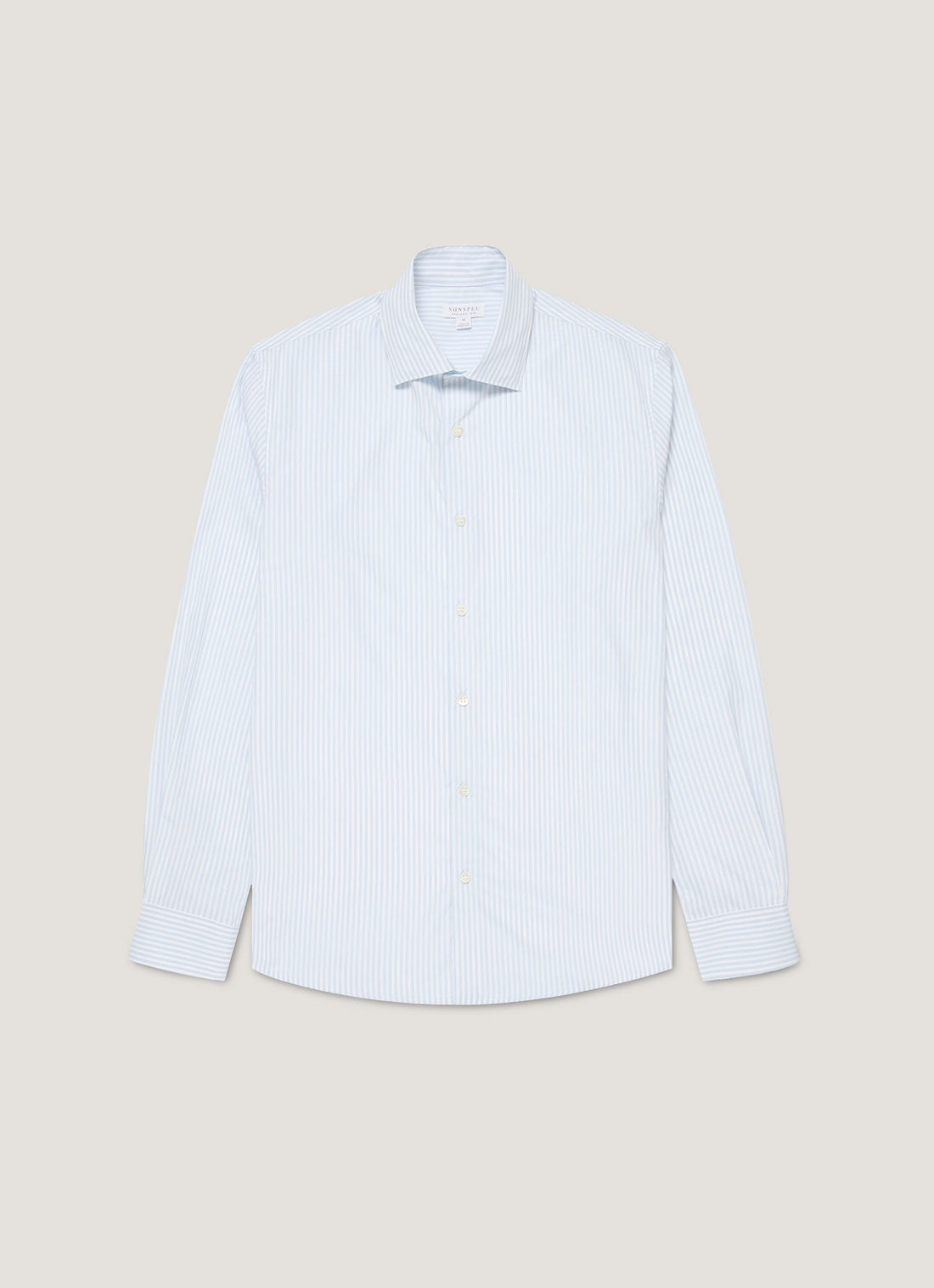 Men's Smart Poplin Shirt in White/Light Blue
