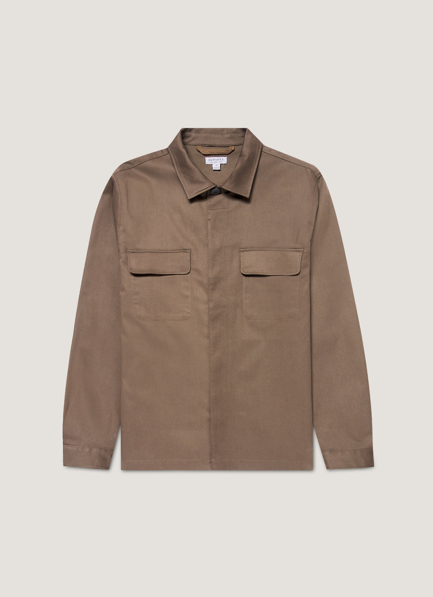 Men's Cotton Cashmere Overshirt in Dark Stone | Sunspel