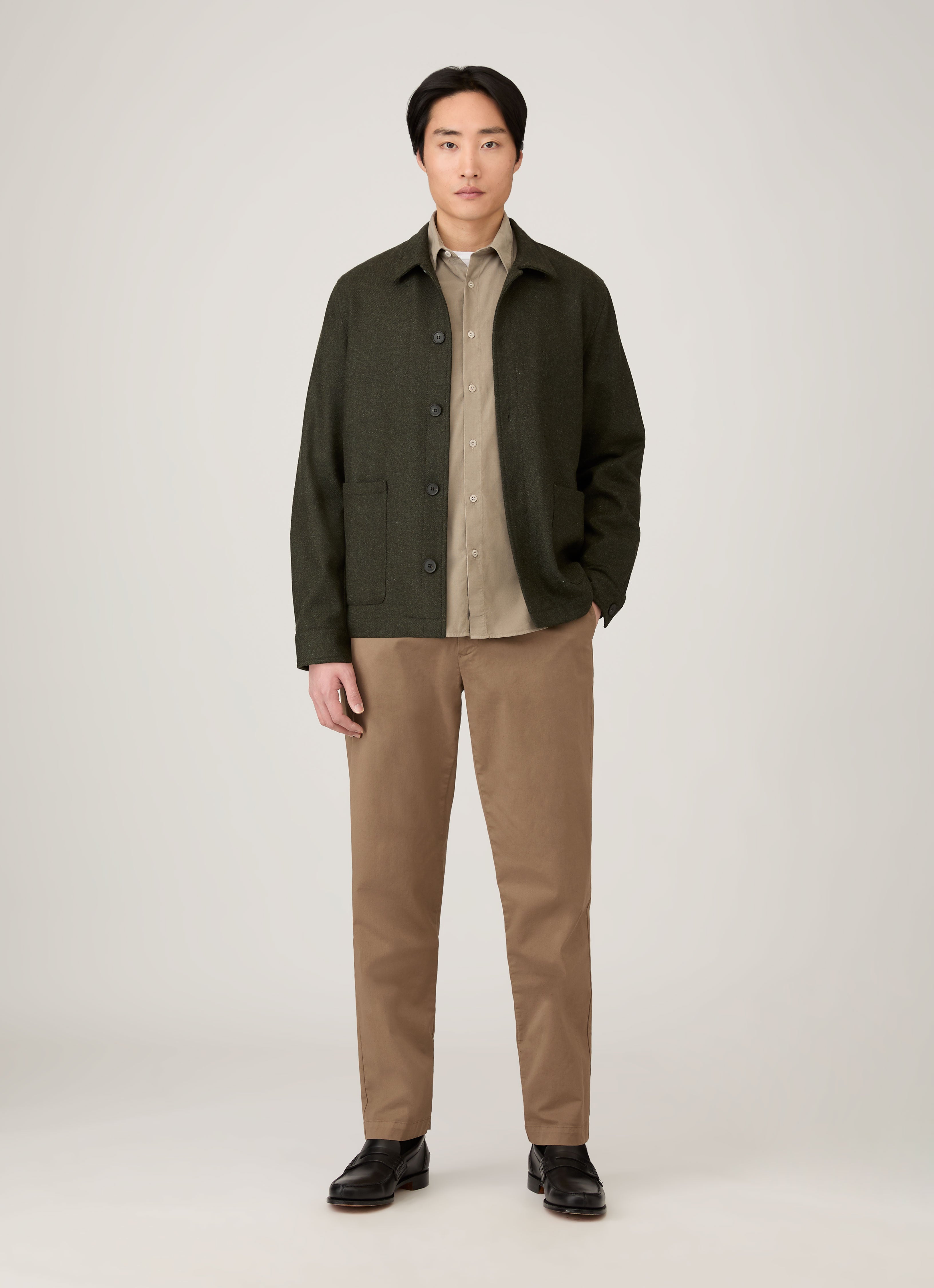 Men's Fine Cord Shirt in Fog | Sunspel