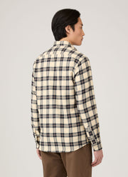 Men's Button Down Flannel Shirt in Truffle Check