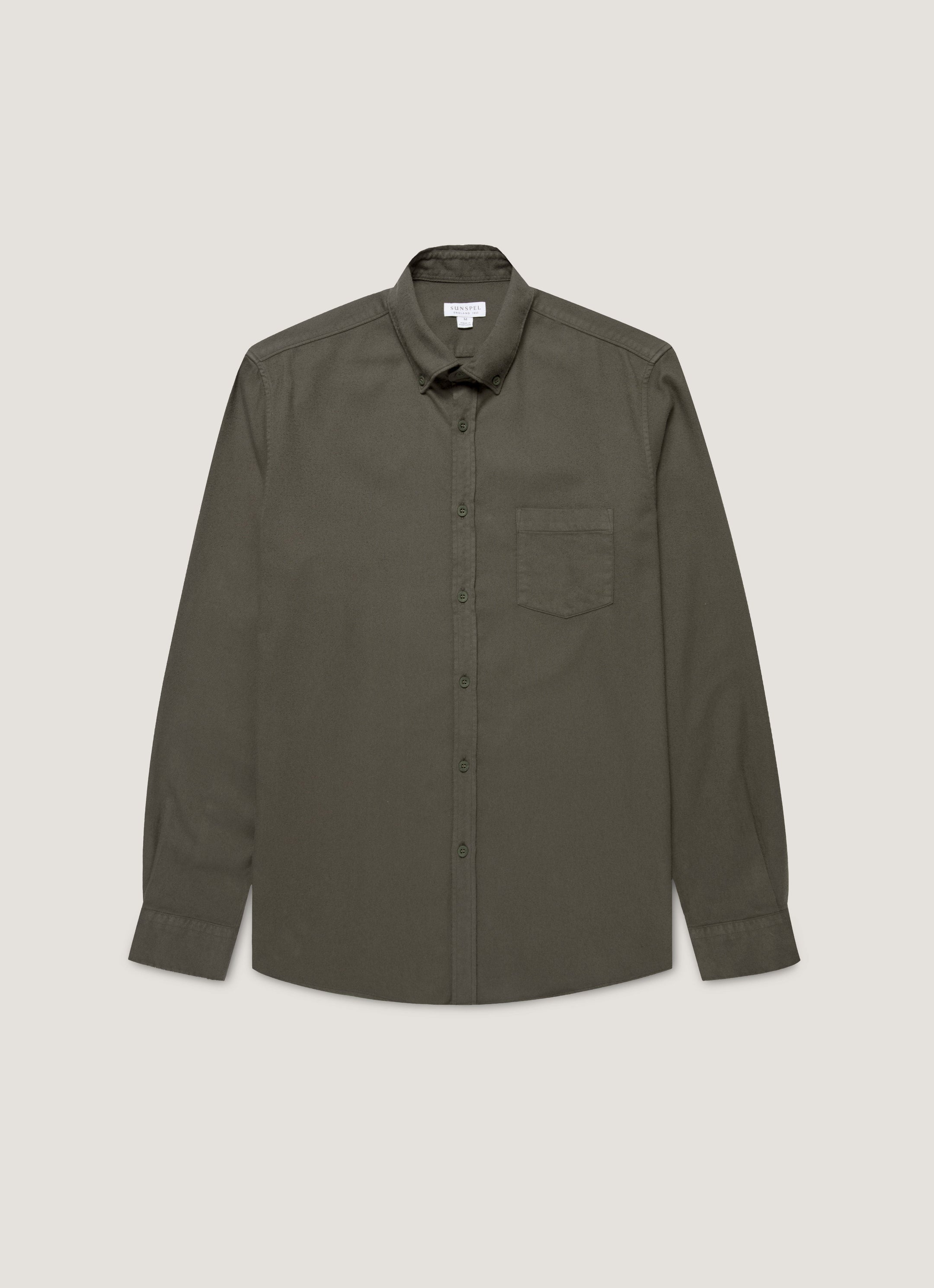 Men's Button Down Flannel Shirt in Dark Green