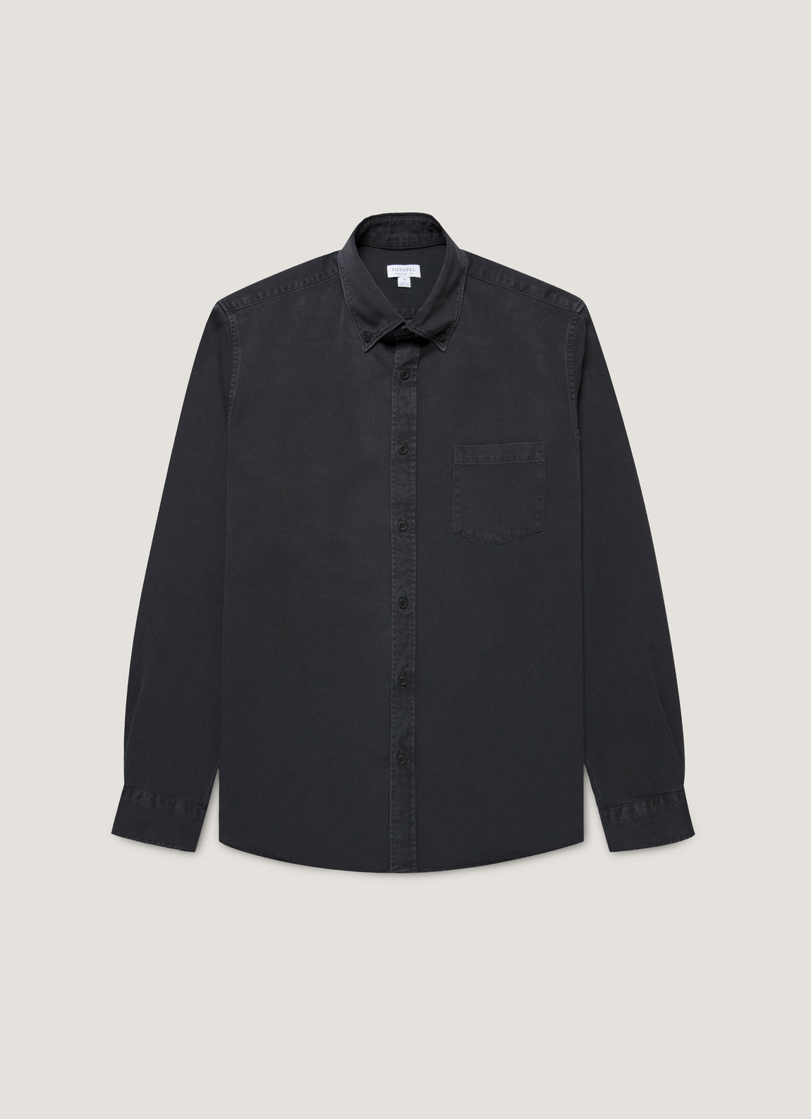 Men's Button Down Twill Shirt in Black