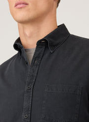 Men's Button Down Twill Shirt in Black