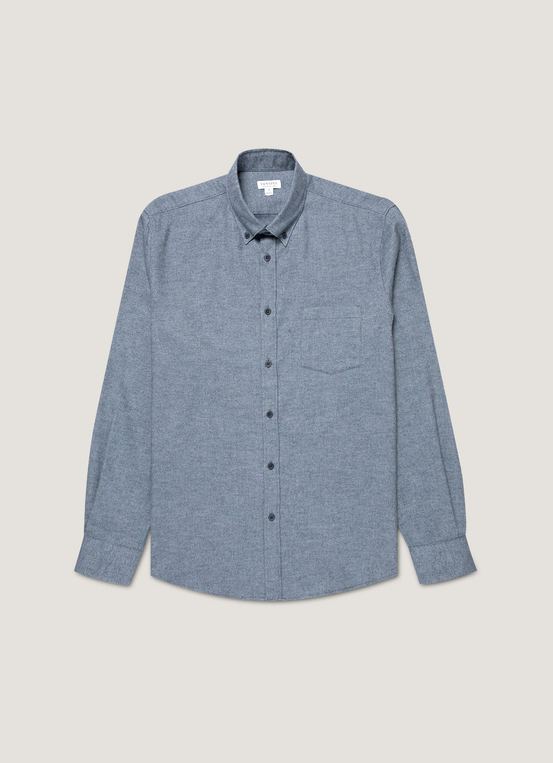 Men's Brushed Cotton Shirt in Light Blue Melange