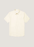 Men's Short Sleeve Cotton Linen Shirt in Ecru