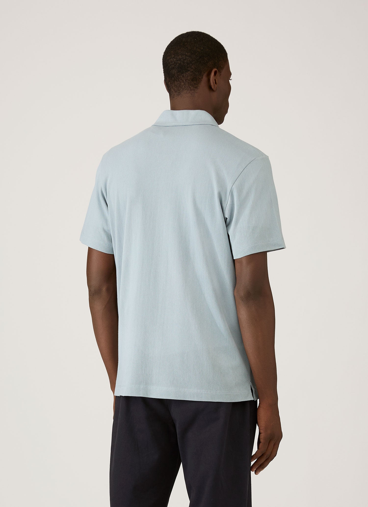 Men's Riviera Camp Collar Shirt in Stone Blue