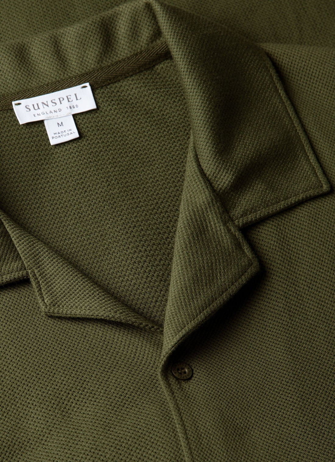 Men's Riviera Camp Collar Shirt in Deep Olive