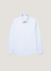 Men's Poplin Shirt in Sky Blue/White/Navy