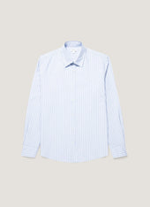 Men's Poplin Shirt in Sky Blue/White/Navy